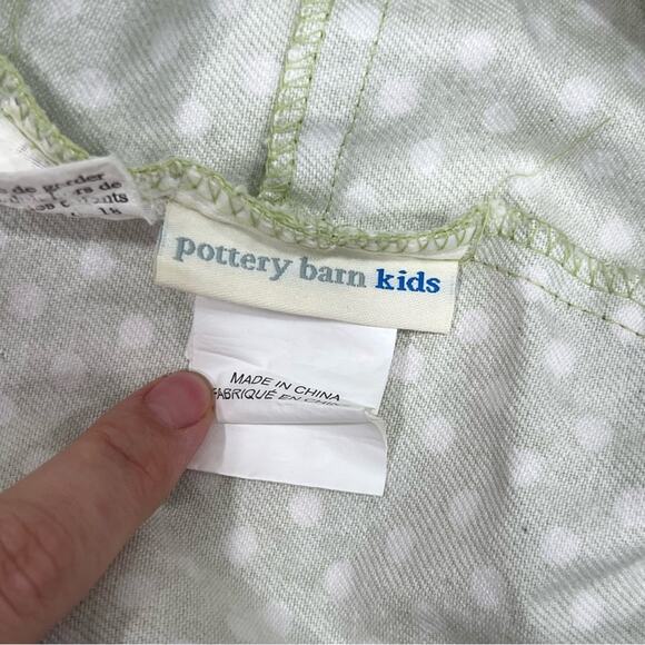 Pottery Barn Kids Green Mini Dot Sabrina basket liner 12”x6” M medium x2 SET - Picture 7 of 9